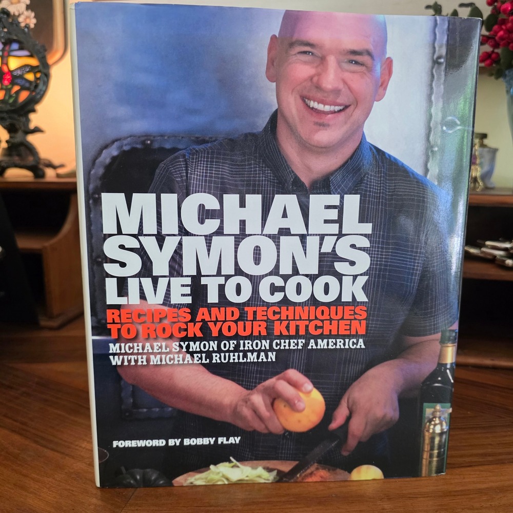 Michael Symon SIGNED Live to Cook Hardcover First Edition Cookbook Iron Chef
